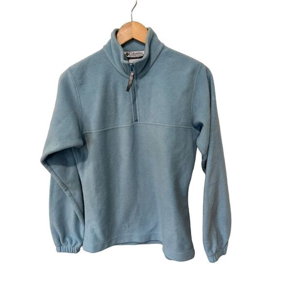 Columbia Sky Blue Fleece 1/4 zip pull over sweater size small Warm Fuzzy Cozy - Picture 1 of 12